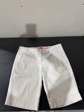J. Crew White Cotton Bermuda Shorts